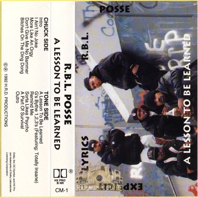 R.B.L. Posse - A Lesson To Be Learned: 1st Press. Cassette Tape